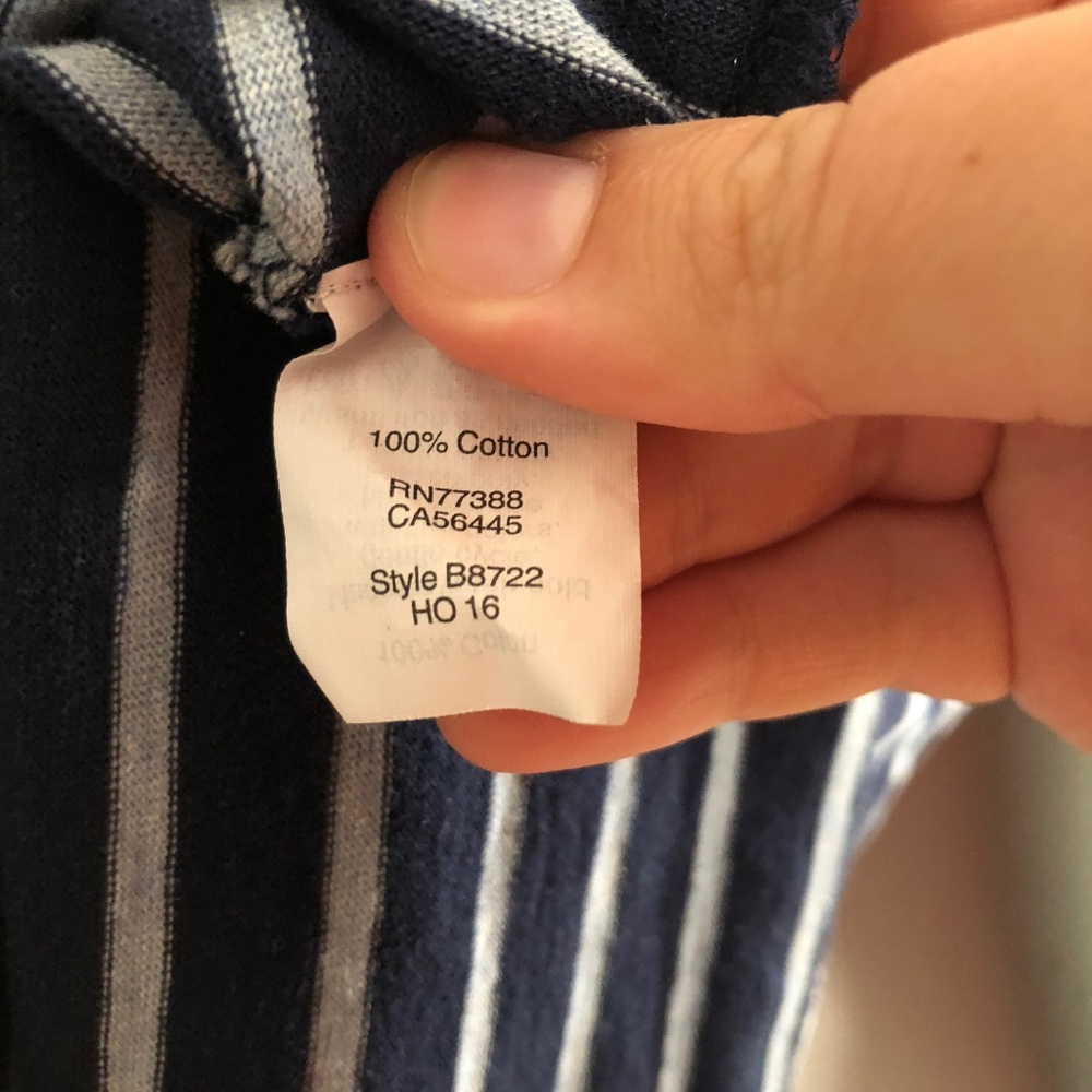 J.Crew Cotton Navy Gray Striped Long Sleeve Top - Picture 4 of 6